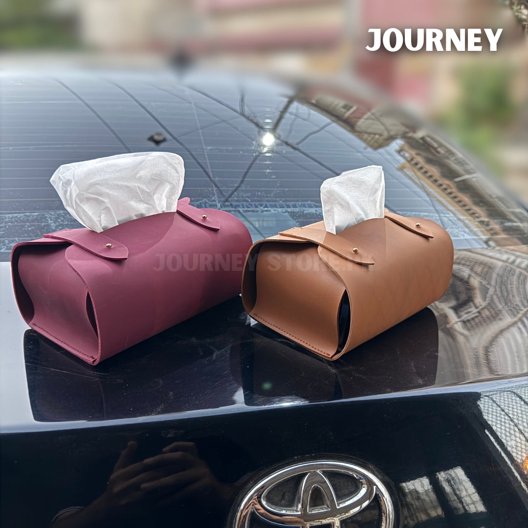 Faux Leather Tissue Box Cover