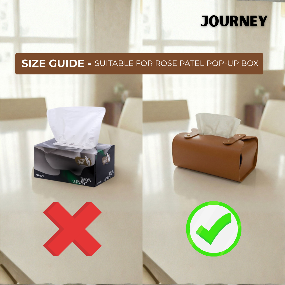 Tissue Box Cover – Pack of 3 | Black, Navy Blue & Maroon | PU Leather