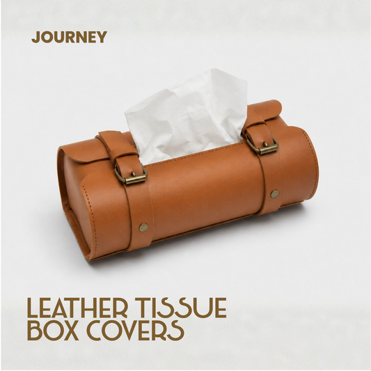 Classic Tissue Box Cover | Tan Brown| PU Leather