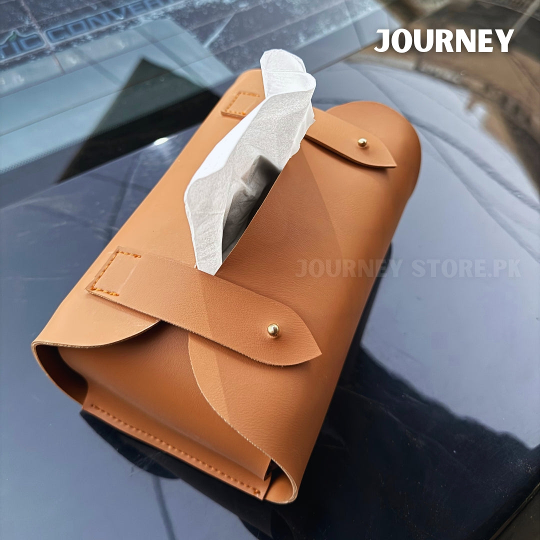 Faux Leather Tissue Box Cover