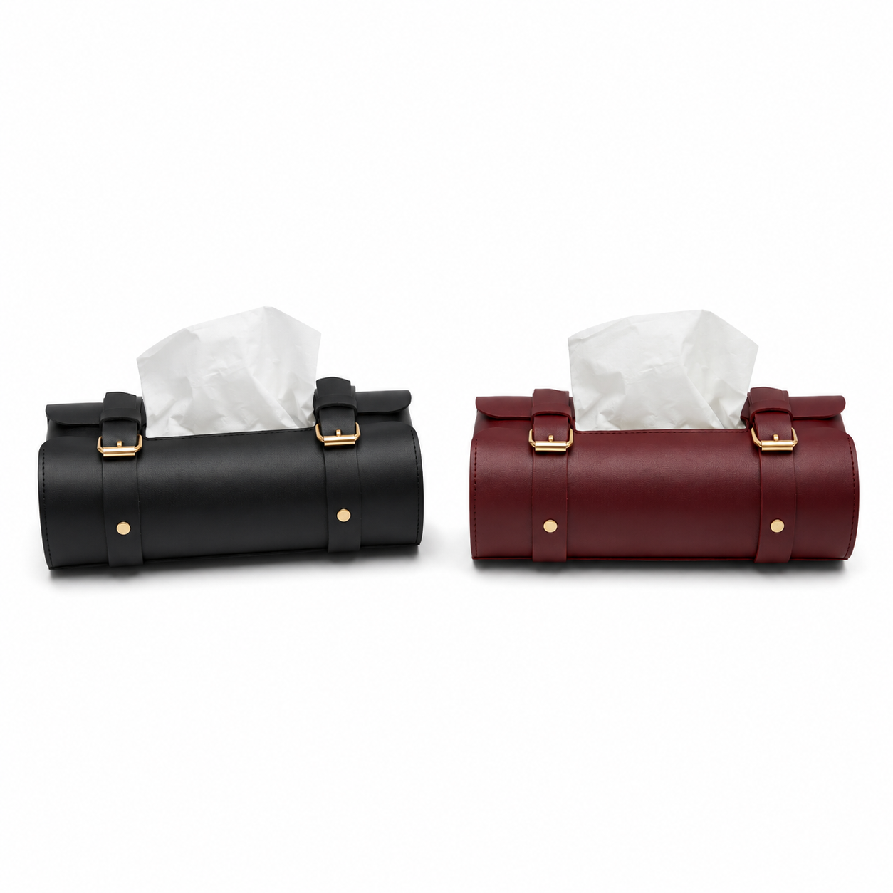 Classic Tissue Box Cover Pack of 2 |Black & Maroon|