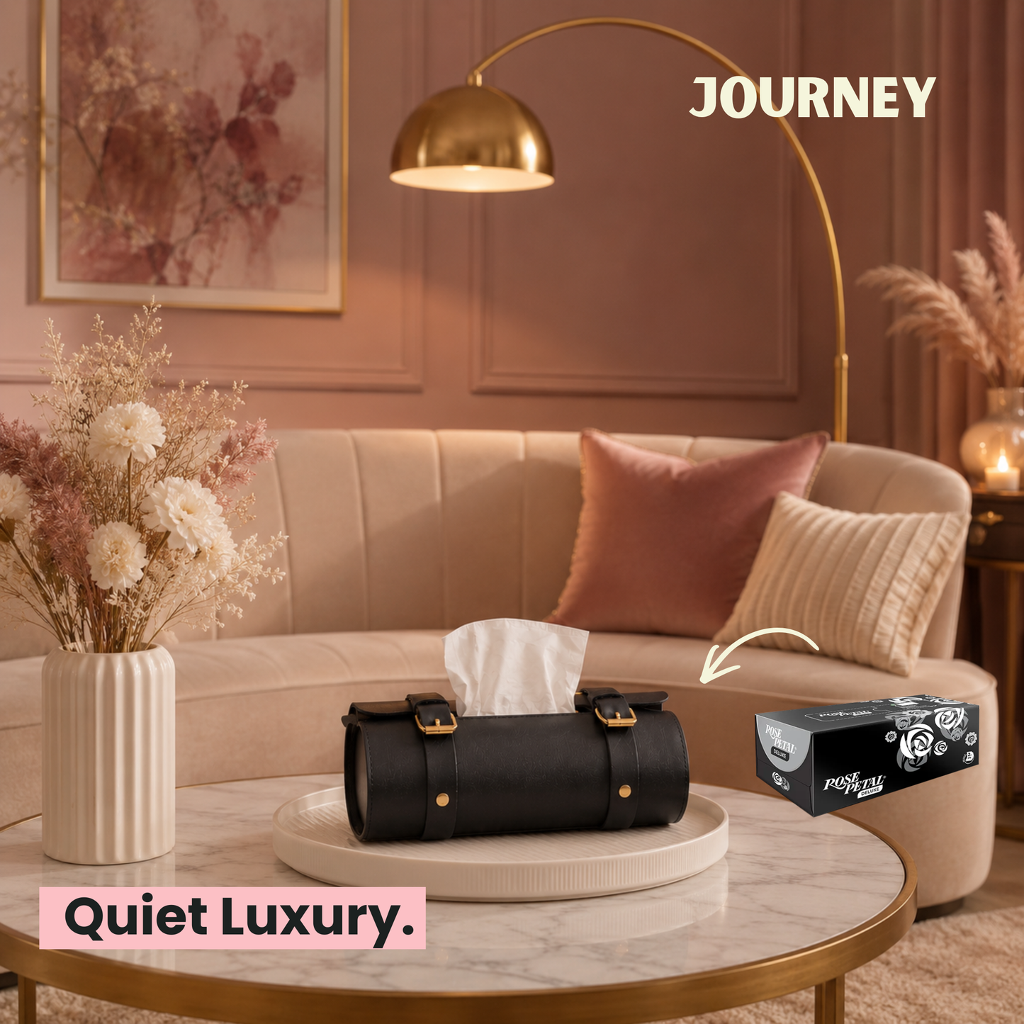 Classic Tissue Box Cover | PU Leather |Black |